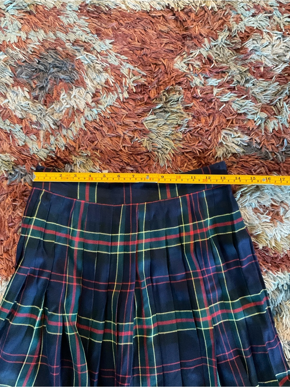 Vintage Amanda Smith Tartan Plaid Pleated Midi Skirt Dark Academia - Picture 5 of 6